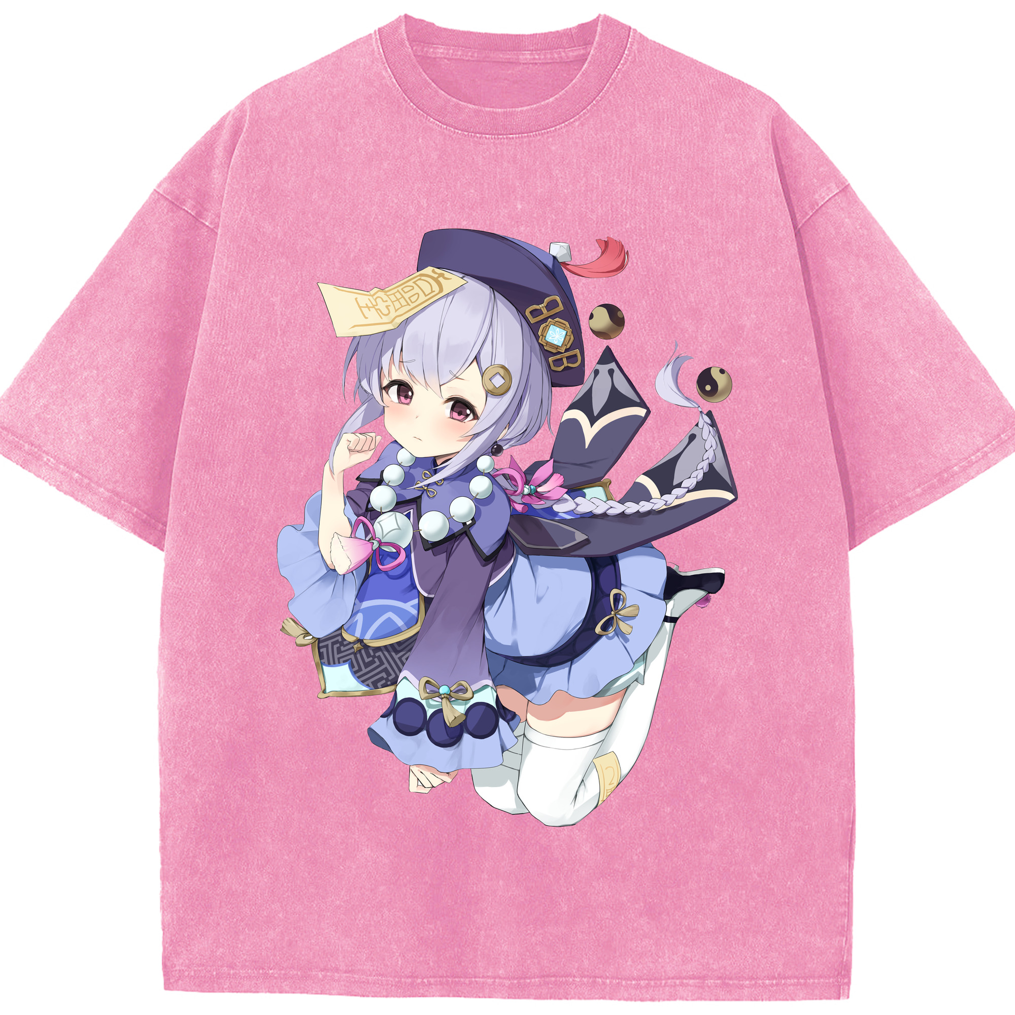 げんし神 七七 なな  genshin Nana 綿100% ヴィンテージ風 半袖Tシャツ（フロントプリント）